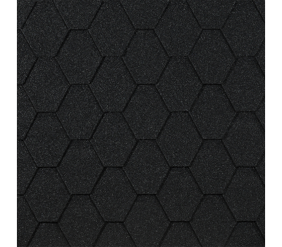 Гибкая черепица Шестигранник Чёрный от производителя  Docke по цене 359 р