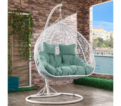 Подвесное кресло из искусственного ротанга AFM-109A White/Green от производителя  Afina по цене 29 900 р